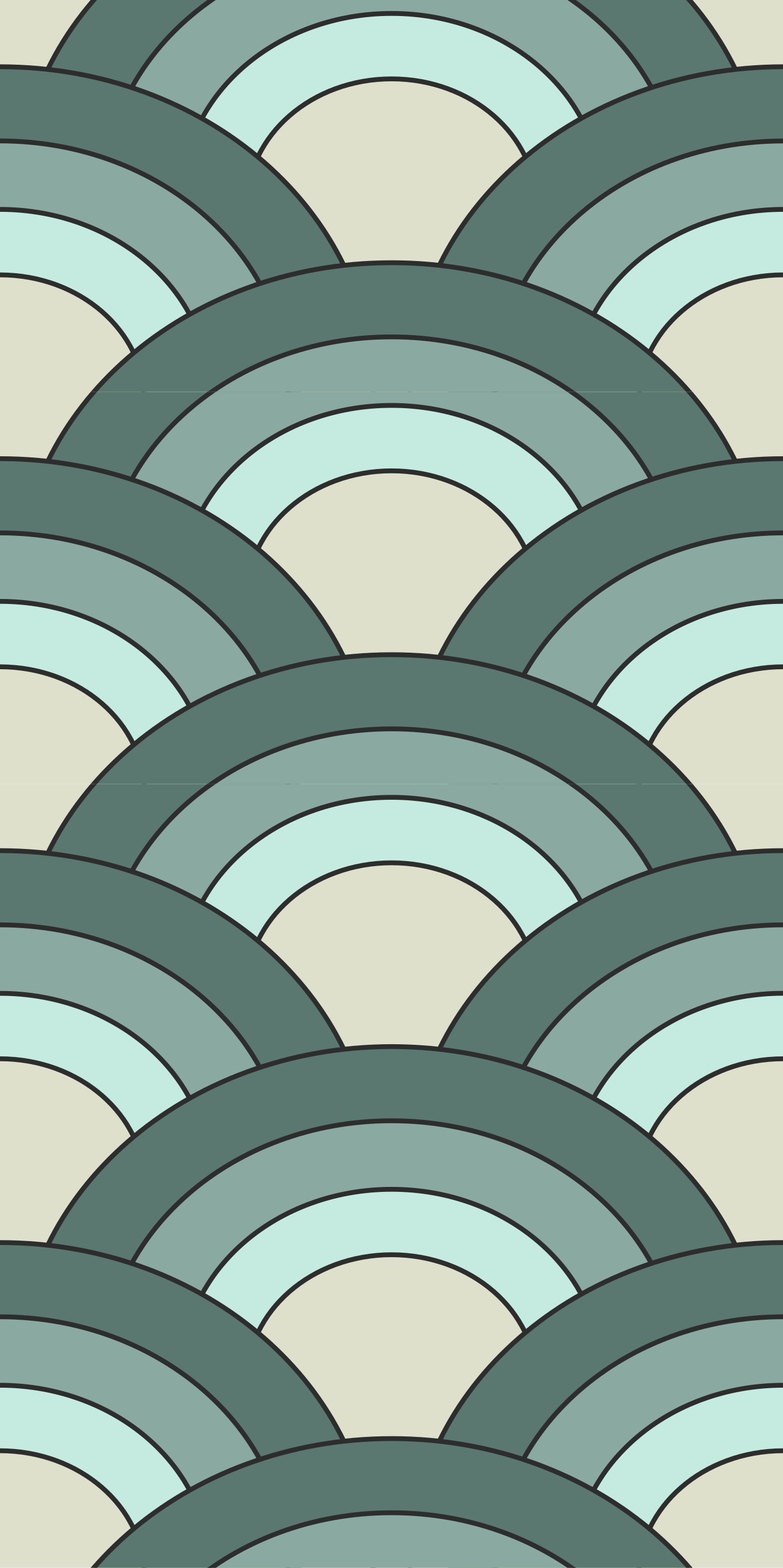 Tapis vinyle vintage motifs de vagues superposés - TenStickers