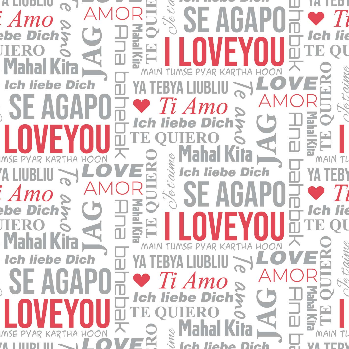 Tapis vinyle citation "je t'aime" en plusieurs langues - TenStickers