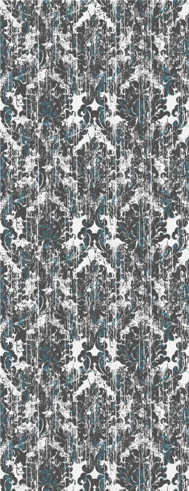 Tapis vinyle vintage motif petits éléments gris - TenStickers