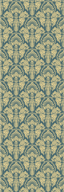 Tapis vinyle vintage motif classique turquoise et jaune - TenStickers