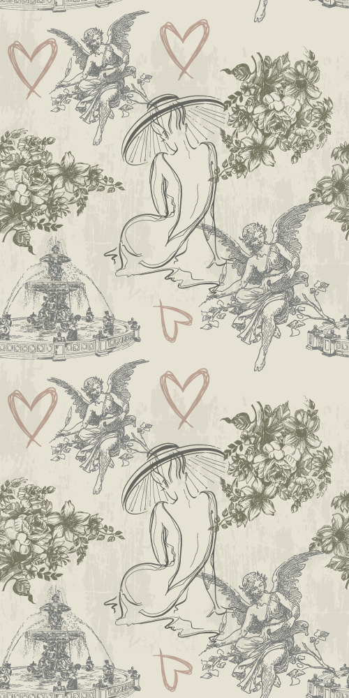 Tapis vinyle vintage motif romantique français - TenStickers