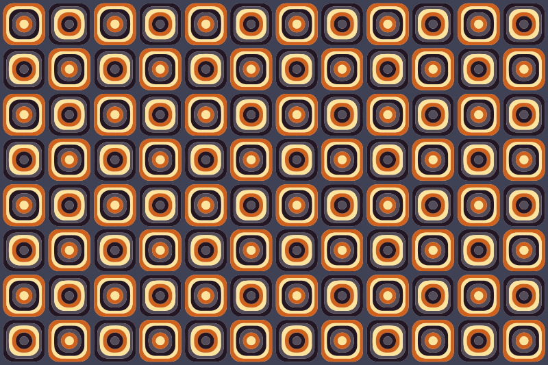 Tapis vinyle vintage carrés cercles des années 70 - TenStickers