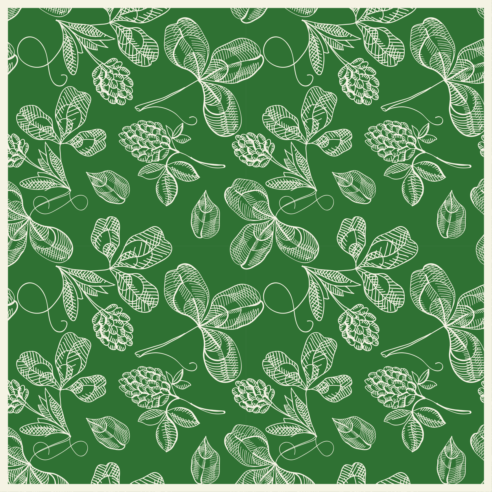 Tapis vinyle vintage motif branche de magnolia vert - TenStickers