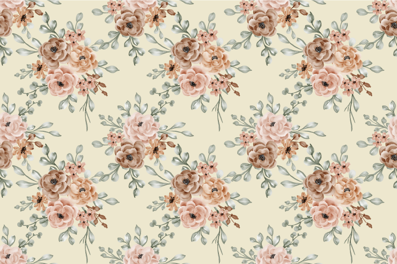 Tapis vinyle vintage peinture à l'huile roses romantiques - TenStickers