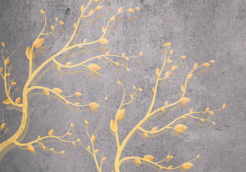 Tapis vinyle vintage arbre doré style vintage - TenStickers
