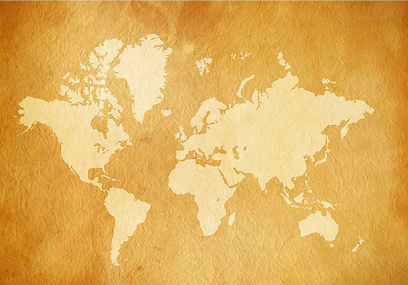 Tapis vinyle carte du monde mural vintage - TenStickers