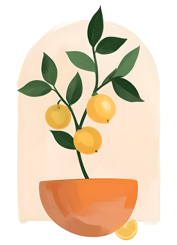 Tapis vinyle plantes petit arbre fruitier - TenStickers