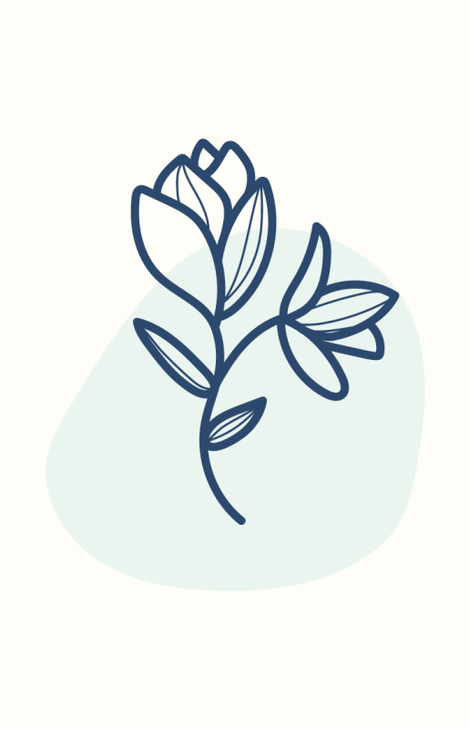 Tapis vinyle plantes illustration botanique outline - TenStickers