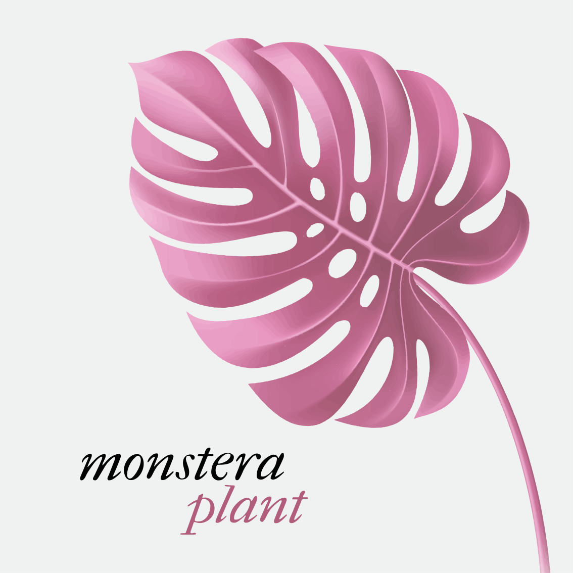 Tapis vinyle citation style monstera rose minimaliste - TenStickers
