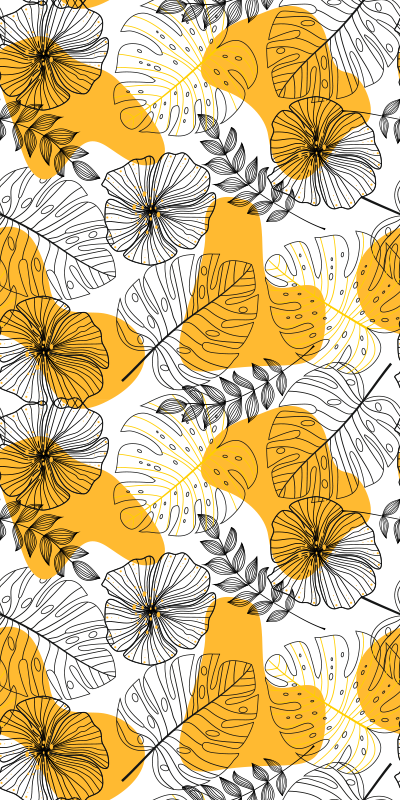 Tapis vinyle texture motif floral kallax - TenStickers