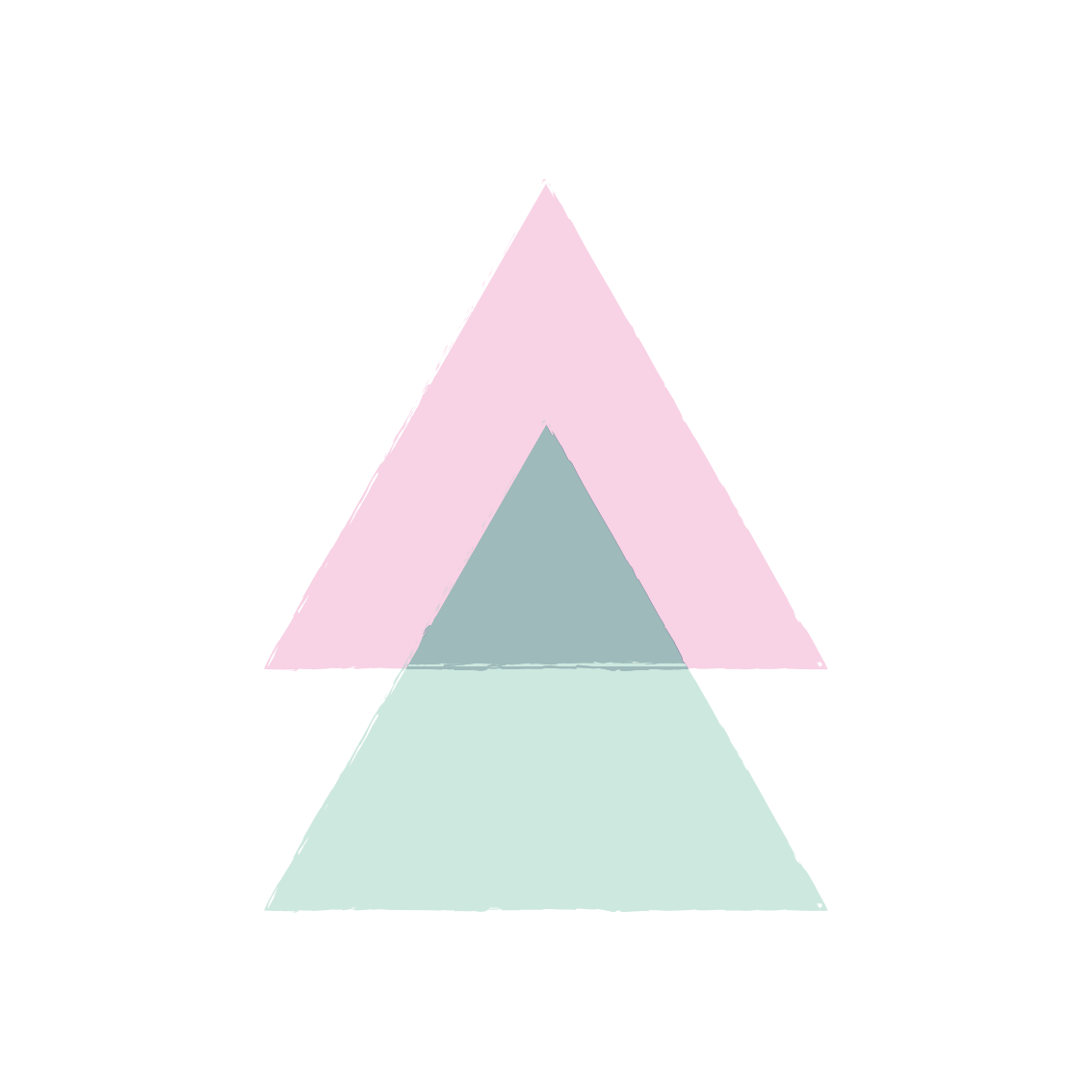 Tapis vinyle géométrique triangles bleus et roses - TenStickers