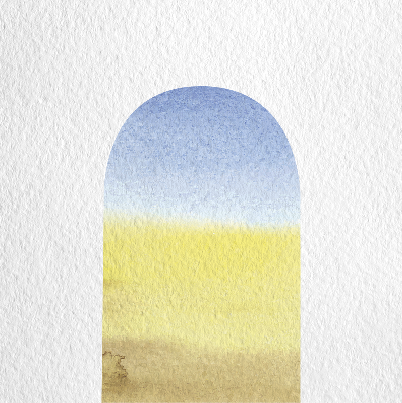 Tapis vinyle géométrique arc-en-ciel aquarelle - TenStickers