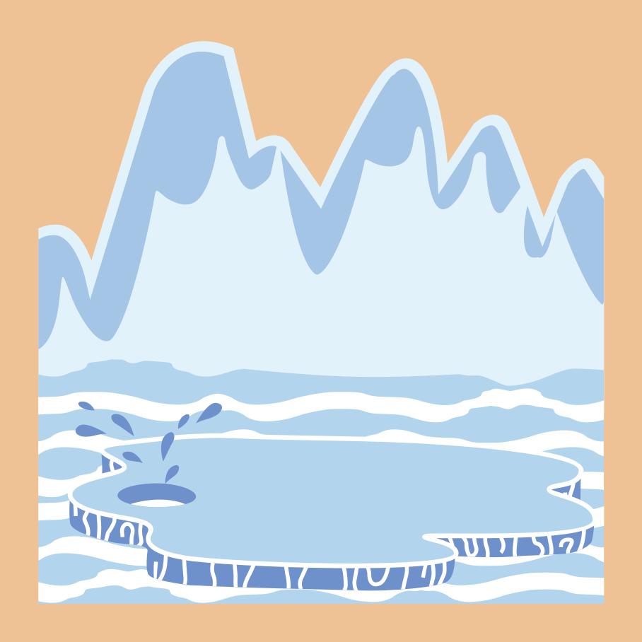 Tapis vinyle pour enfants montagnes glacées bleues - TenStickers