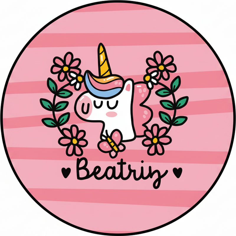 Tapis vinyle pour enfants licorne fleur mignonne - TenStickers