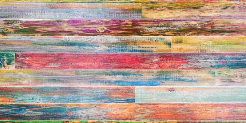 Tapis vinyle entrée lames de bois de couleurs différentes - TenStickers