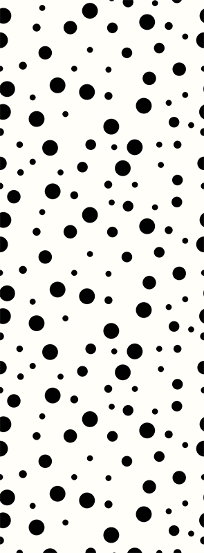 Tapis vinyle salon pois noirs sur fond blanc - TenStickers