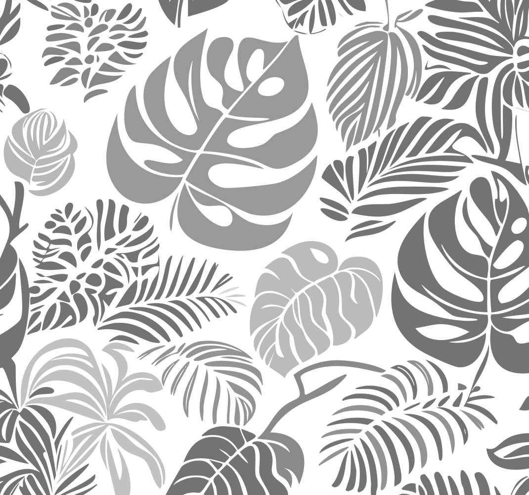 Tapis vinyle gris feuilles de monstera - TenStickers