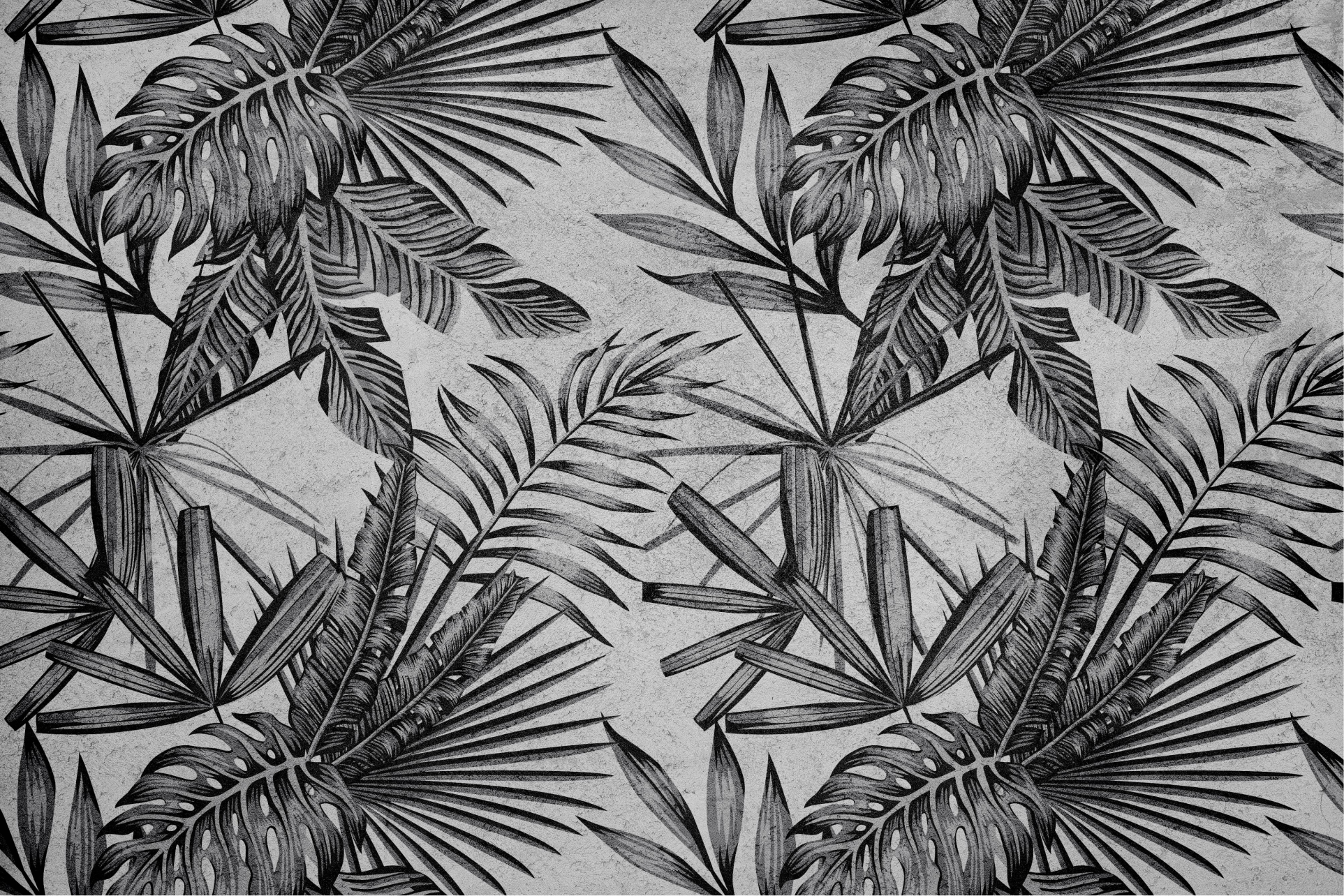 Tapis vinyle gris plantes en béton - TenStickers