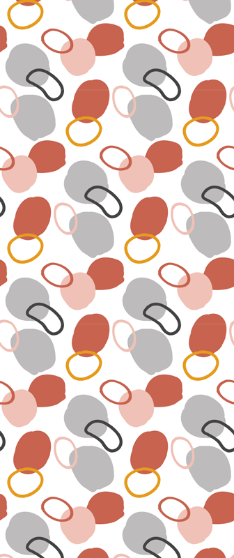 Tapis vinyle couloir dots géométriques colorés abstraits - TenStickers