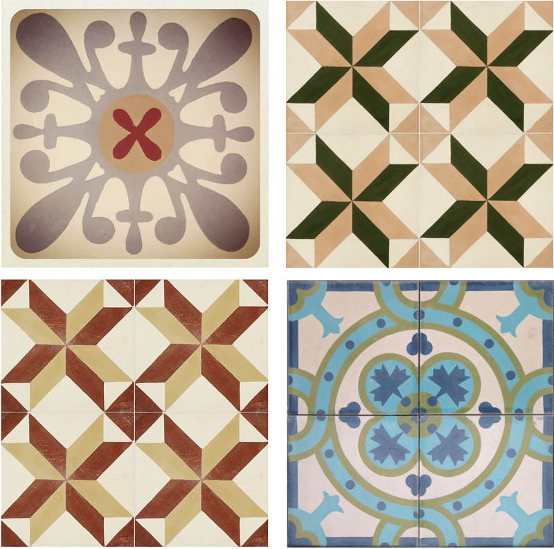 Tapis vinyle beige mosaïque hydraulique décorative - TenStickers