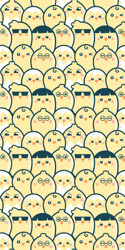 Tapis vinyle jaune motif seamless poussin 6 - TenStickers