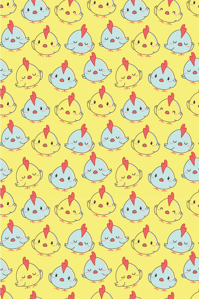 Tapis vinyle jaune motif poussin bébé - TenStickers