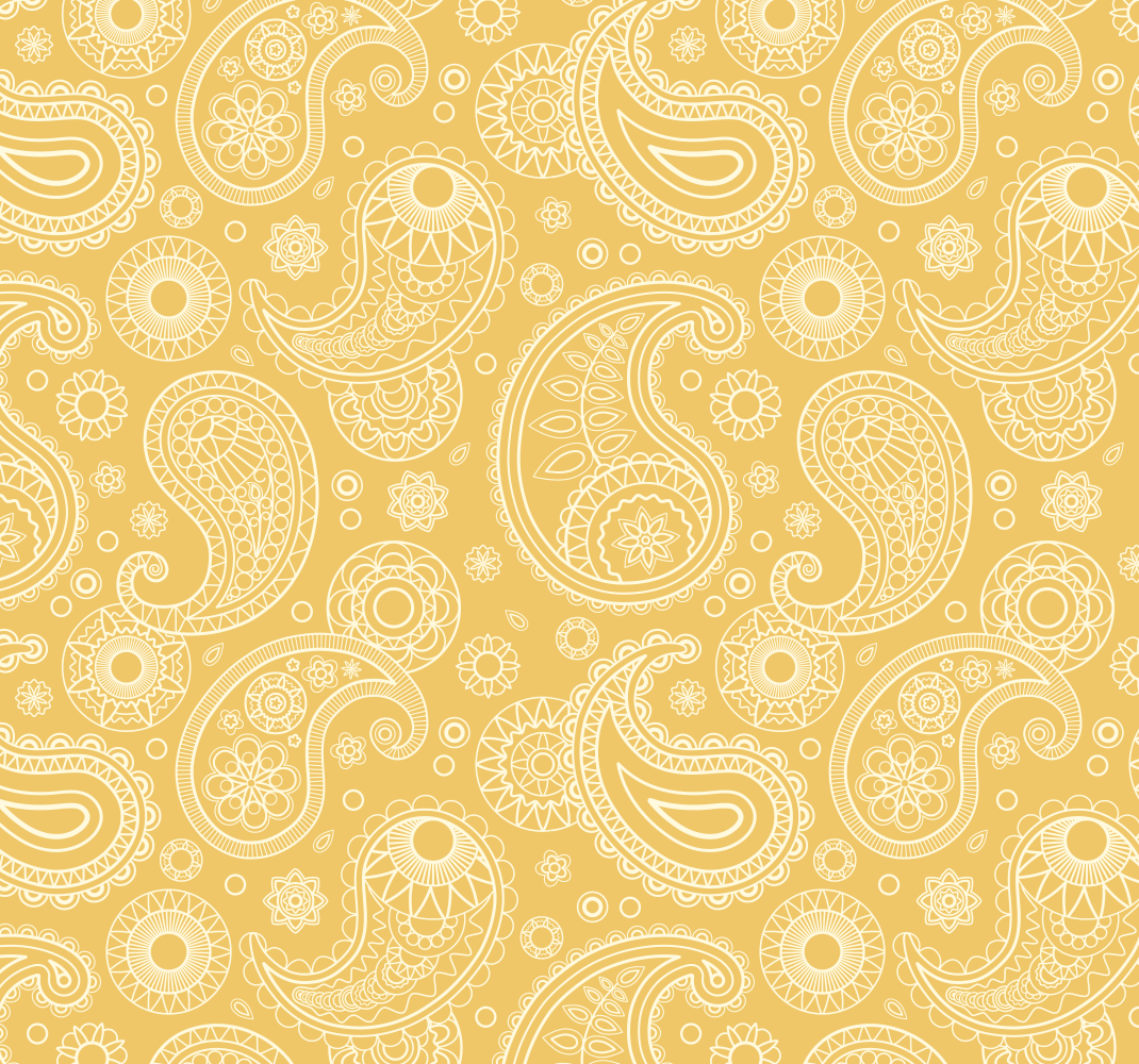 Tapis vinyle jaune motif paisley arabe - TenStickers