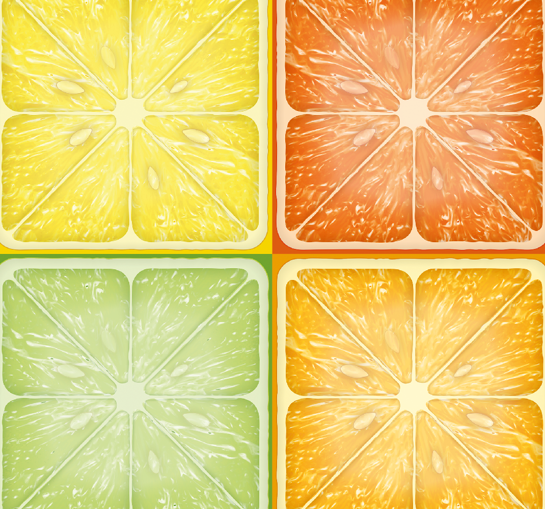 Tapis vinyle jaune texture agrumes colorée - TenStickers