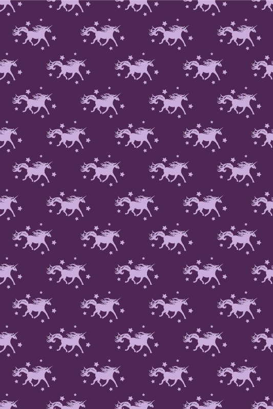 Tapis vinyle violet licornes simples sur fond violet - TenStickers
