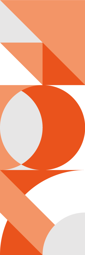 Tapis vinyle orange bloc de couleur orange et blanc - TenStickers