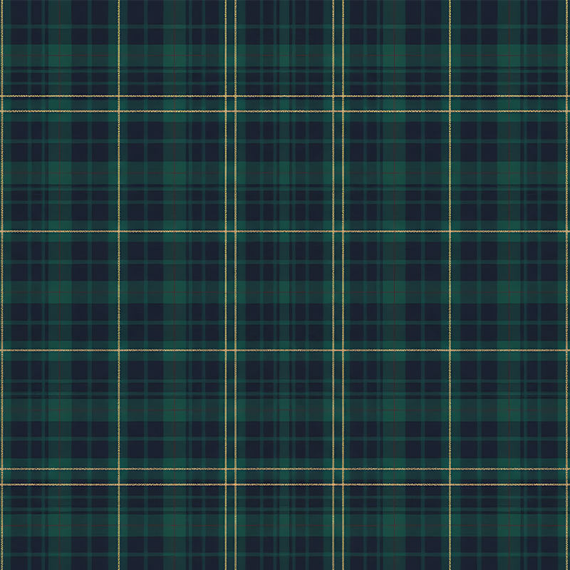 Tapis vinyle vert tartan foncé - TenStickers