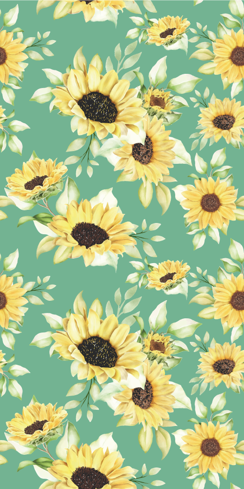 Tapis vinyle vert design floral printanier - TenStickers
