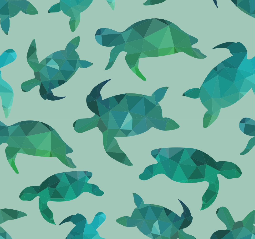 Tapis vinyle vert tortues vertes - TenStickers