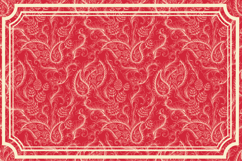 Tapis vinyle rouge illustration paisley - TenStickers