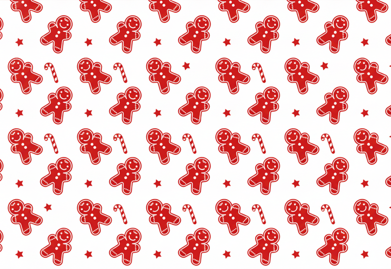 Tapis vinyle rouge biscuits de noël - TenStickers