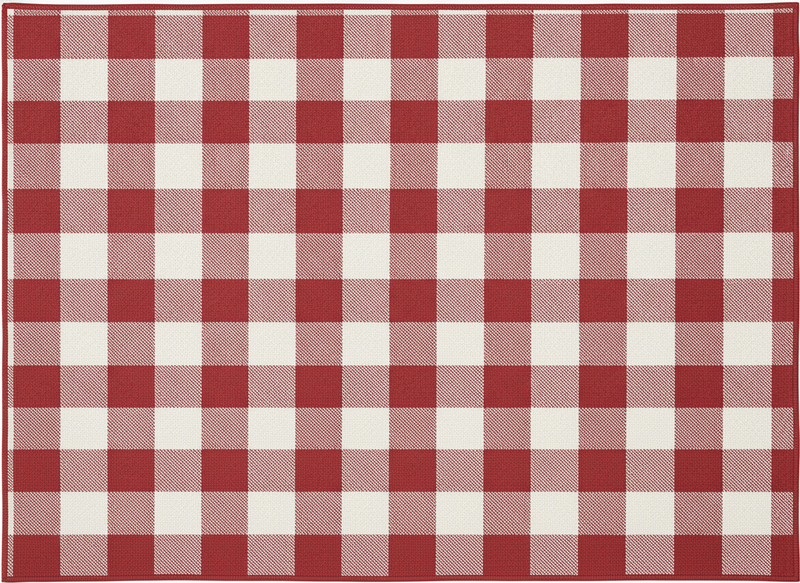 Tapis vinyle rouge à motif carreaux rouges - TenStickers