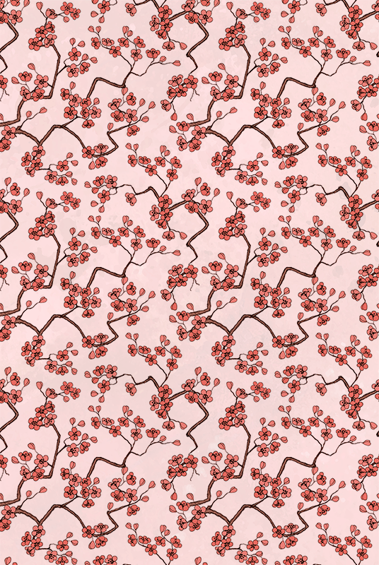 Tapis vinyle rose fleur de cerisier - TenStickers