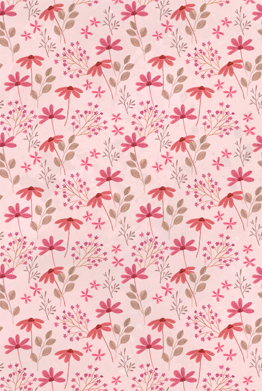 Tapis vinyle rose fleurs petites roses - TenStickers
