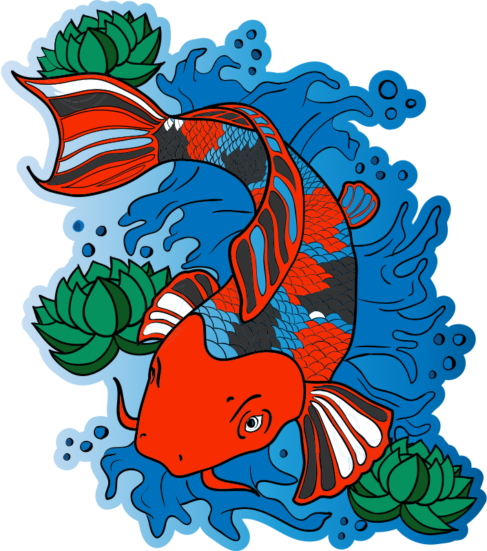 Tapis vinyle animal illustration de poisson koi coloré - TenStickers