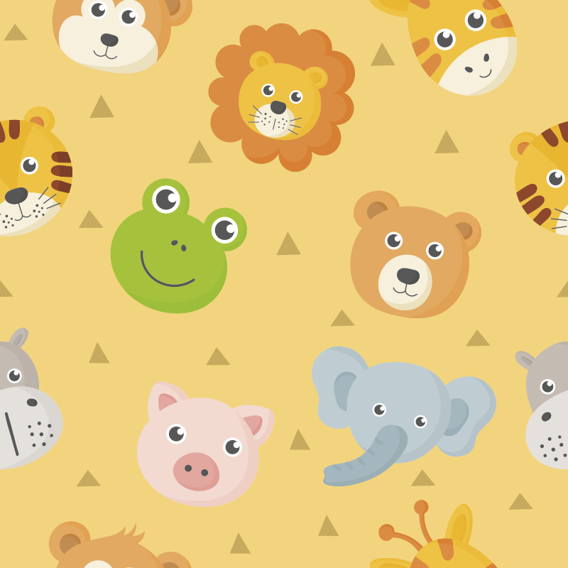 Magnifique tapis vinyle animaux bébés animaux - TenStickers