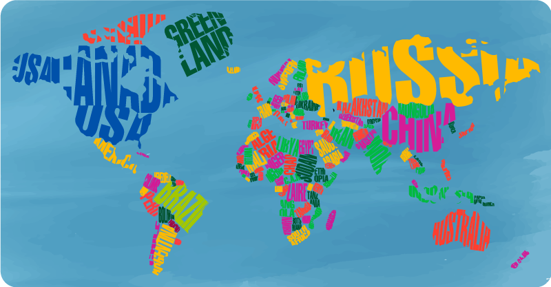 tapis vinyle mappemonde montage de carte colorée - TenStickers