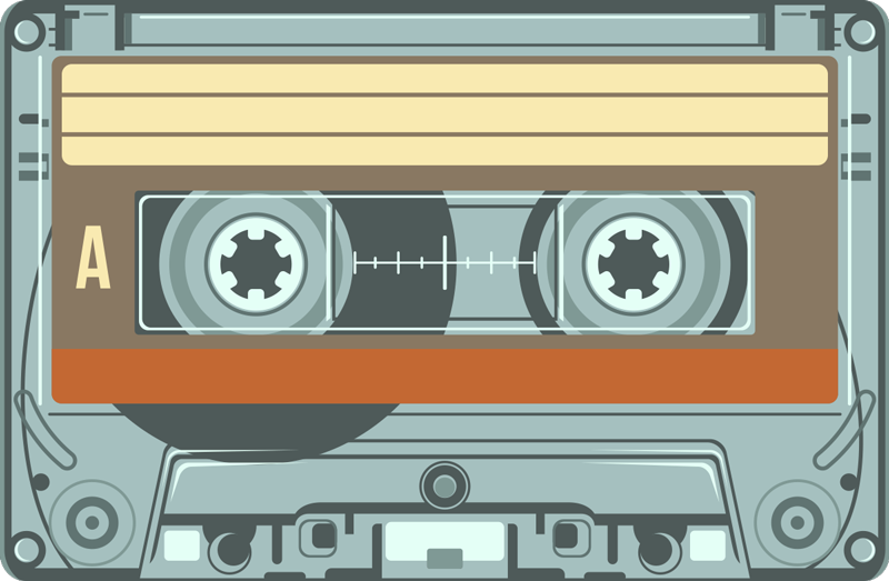 Tapis vinyle vintage détail graphique de la cassette - TenStickers