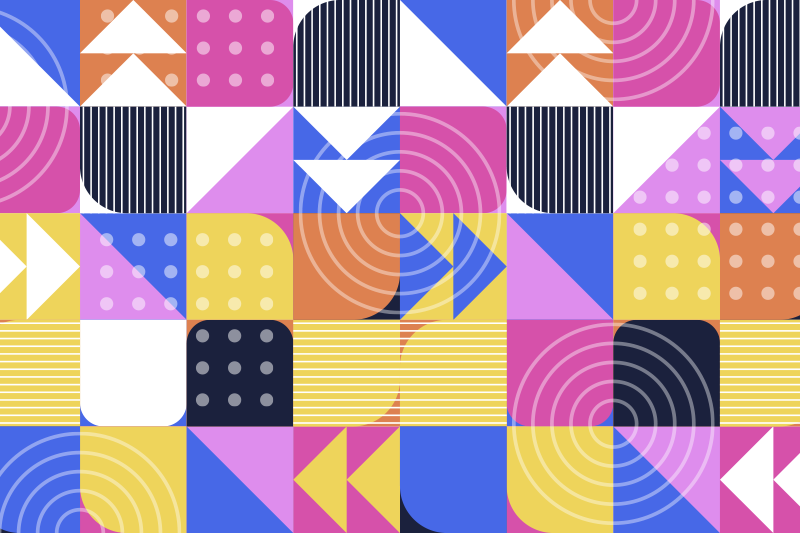 Tapis vinyle géométrique jeu de motifs géométriques - TenStickers