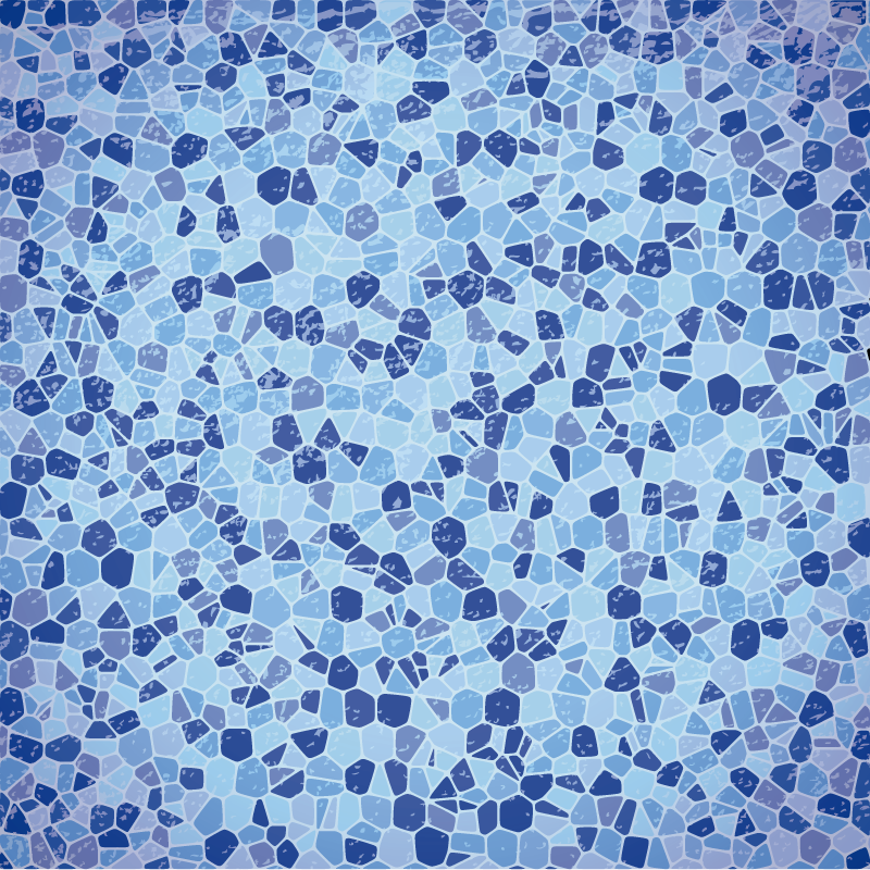 Tapis en vinyle bleu mosaïque - TenStickers