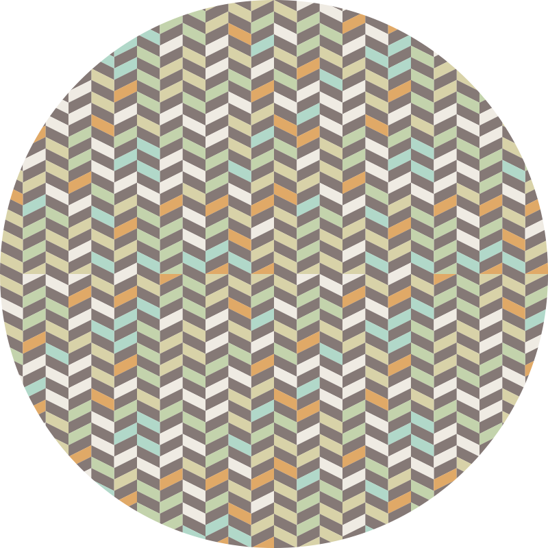 Tapis vinyle géométrique cercle de spectre en chevron - TenStickers
