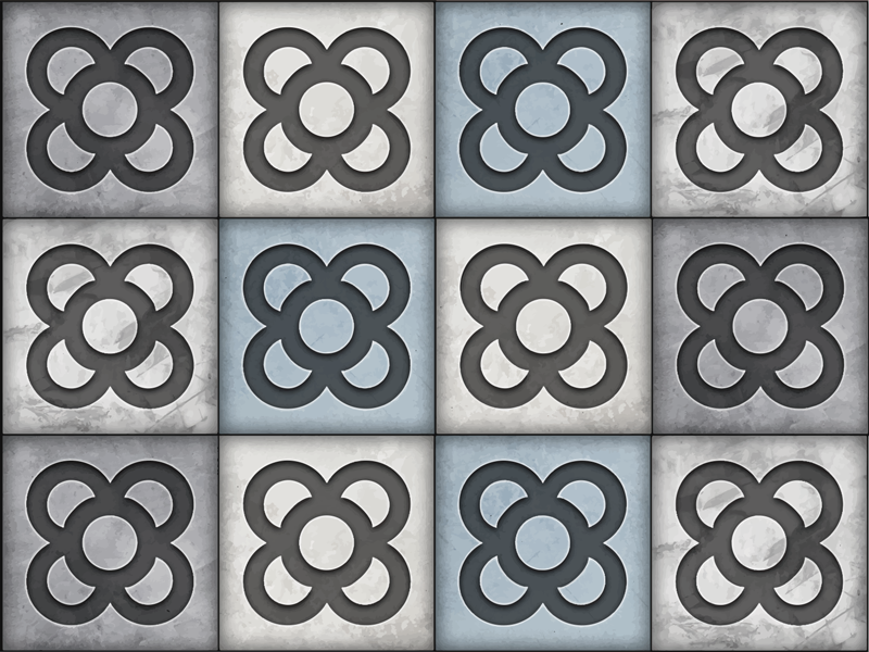 Tapis carreau de ciment vinyl motif de carreaux décoratifs - TenStickers