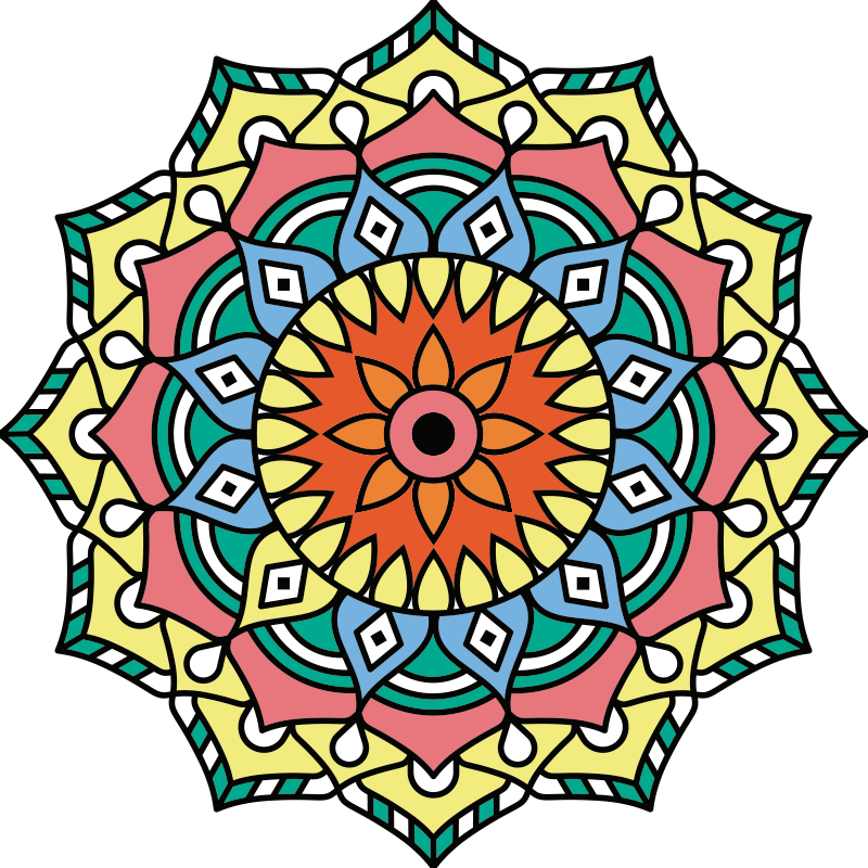 Tapis vinyle mandala inspiré des mandalas - TenStickers