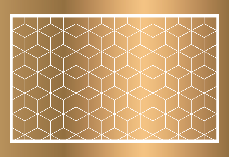 Tapis vinyle géométrique illusion cuboïde géométrique - TenStickers