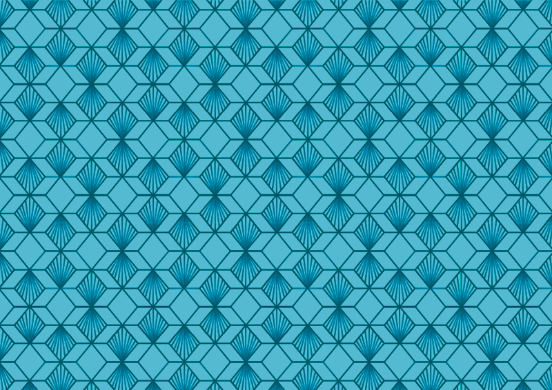 Tapis vinyle bleu cube géométrique - TenStickers