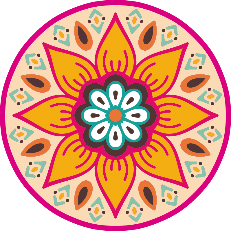 Tapis vinyle mandala motif de mandala circulaire - TenStickers